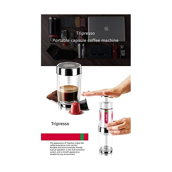 Máquina de café portátil Mini Manaul Espresso Machines Cafetera manual para cápsulas de café y café molido Botella de… - Imagen 6
