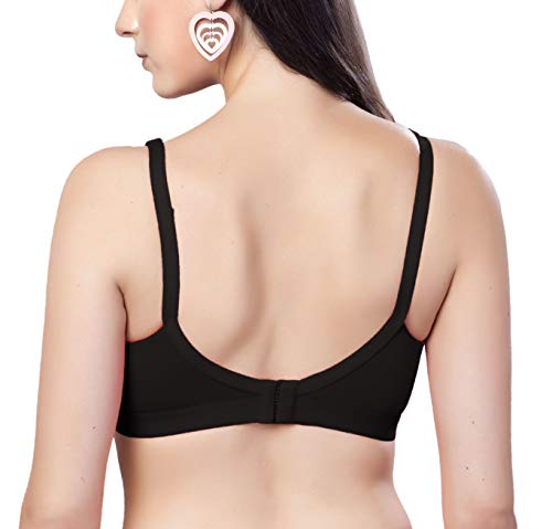Image of SIMONI Cross Fit Polycotton Non-Wired Non-Padded Full Coverage Cups Bra, Comfortable Everyday T-Shirt Bra for Women and Girls