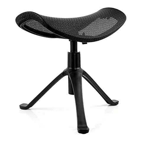 Lilithye Footrest for Desk Adjustable Height 2-in-1 Function Rotatable Ergonomic Under Desk Footrest Ottoman Stool Rolling Leg Rest for Home Office (Black) Cover