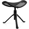 Lilithye Footrest for Desk Adjustable Height 2-in-1 Function Rotatable Ergonomic Under Desk Footrest Ottoman Stool Rolling Leg Rest for Home Office (Black)
