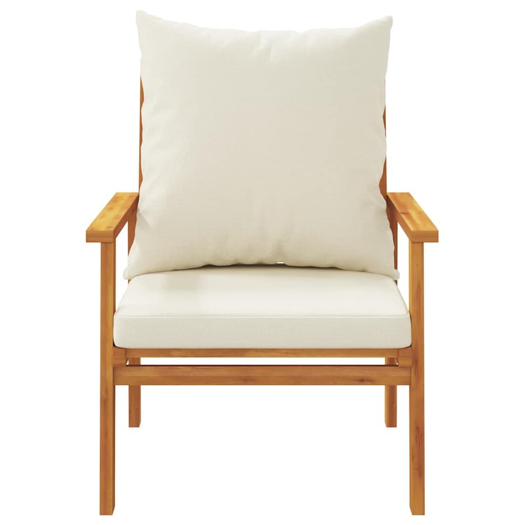 Lite drewno akacjowe z poduszkami na taras zestaw brązowy 52.8 cm