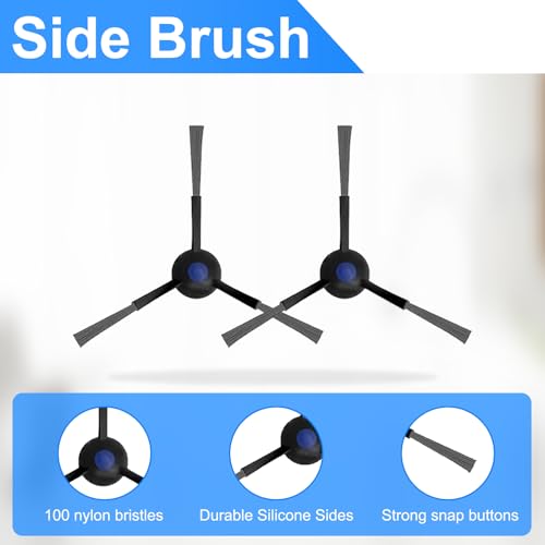 Fixbetter Zubehörset für Ecovacs Deebot N30 PRO OMNI / N30 PRO / N30 OMNI Roboterstaubsauger, 1 Rollenbürste, 2 Filters, 6 Wischtücher, 4 Staubbeutel, 6 Seitenbürsten Ersatzteile für Kehrmaschinen