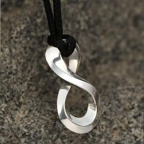 Sterling Silver Möbius Infinity Pendant Necklace, Polished Finish, Unisex Design, Creative Jewelry Gifts4