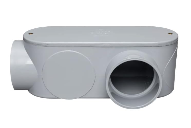 LL15 (078156) 1-1/2" PVC Type LL Conduit Body, Schedule 40, Electrical Access Fitting, Gray, Weatherproof, (1 Unit)