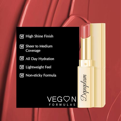 Image of Depuplum Nude Pink Lipstick for Women Moisture Lip Gloss Tinted Lip Balm