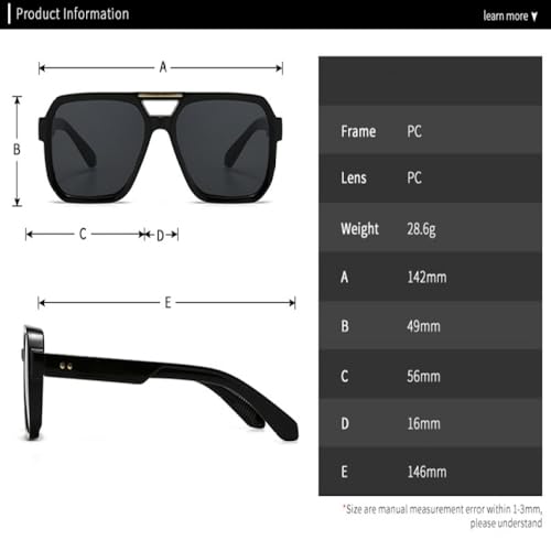 Lunettes de soleil carrées rétro double pont rivets nuances bleu thé femmes