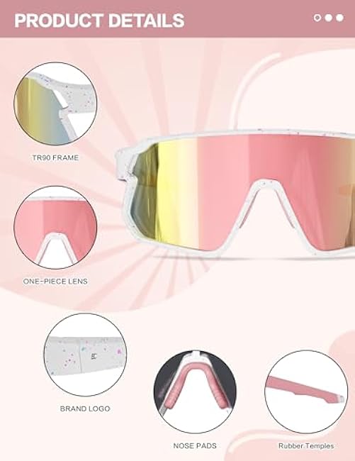 BIRCEN Kids baseball Sunglasses for Youth - Boys Girls Polarized Sports Sun Glasses UV Protection for Cycling Age 5-12