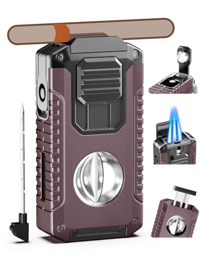 Encendedor con soplete triple y cortador Reutilizable miniatura 1