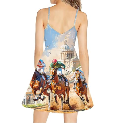 Image of Biyejit Women Casual Loose Dress Strap Long Summer Beach Swing Dress