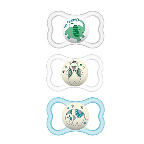 Image of MAM Air Day & Night Baby Pacifier, for Sensitive Skin, Glows in The Dark, 3 Pack, 16+ Months, Unisex