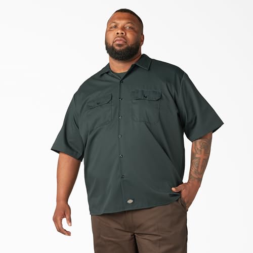 Image of Dickies Men's Short Sleeve Work Shirt - Durable Twill Button Down Shirts for Men, Lightweight Uniform for Daily Wear
