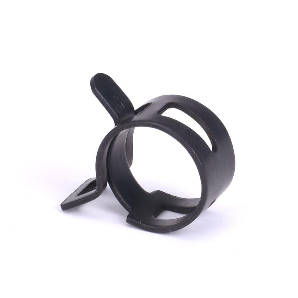 Morsetto per tubi con fibbia in acciaio elastico ad alta resistenza, 22 mm, 50 pezzi, in acciaio al manganese ossidato nero da 65 MN, diametro interno 4 mm-22 mm.