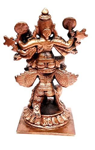 Image of Copper Lakshmi Narasimhar Idol 4.7 in | 510g