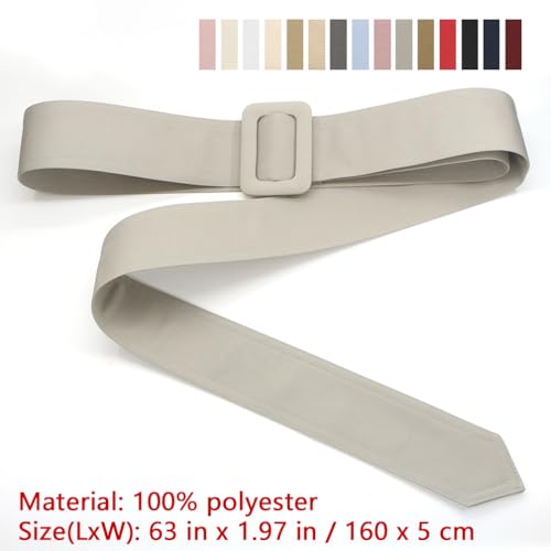 63" x 1.97" Trench Coat Belt Replacement No Hole Waist Band Fixed Buckle Tie Belt for Overcoat2