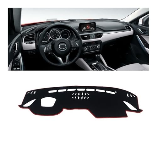 Tapis de tableau de bord pour Mazda 6 Atenza GJ 2016 2017 avec bordure rouge LHD