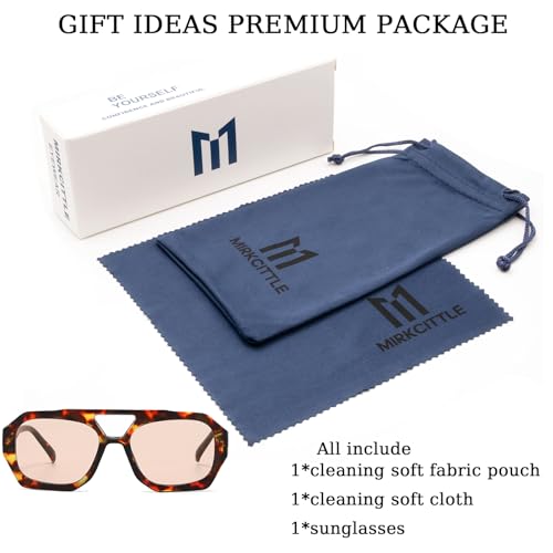 Mirkcittle Trendy Square Aviator Sunglasses for Women Men Hexagonal Thick Frame Double Bridge Designer Inspired Sun Glasses3