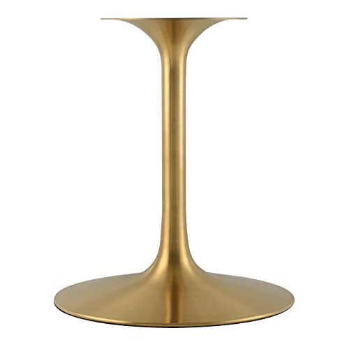 Image of Modway Lippa 60 inch Mid-Century Dining Table with Round Artificial Marble Top in Gold White