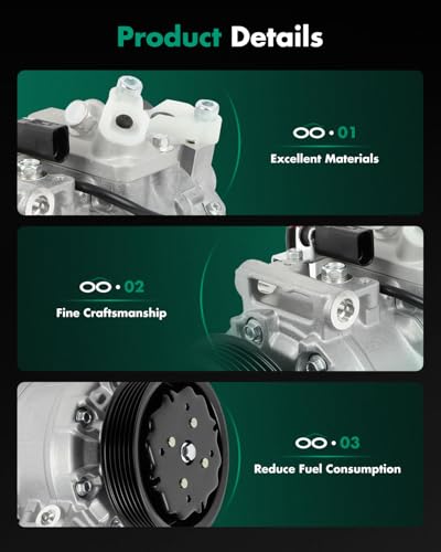 Image of SCITOO AC Compressor fit for Audi for A4 1.8L 2002 2003 2004 2005 2006 | Fast Cooling, Ultra Low Noise (≤72 dB)Air Conditioner Compressor with Clutch, Easy Installation, 8E0260805S 98354