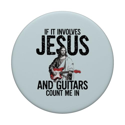 Jésus Jouant de la Guitare chrétienne Rock Fan PopSockets PopGrip Adhésif – vue 3