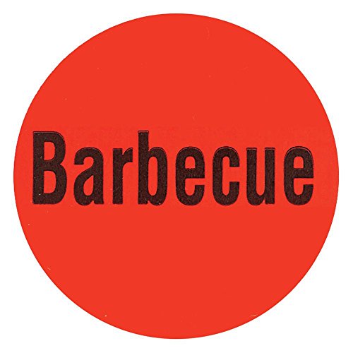 Barbecue Label Red Deli Dot Packaging Labels Black Imprint - 1"Dia 1000 Per Case