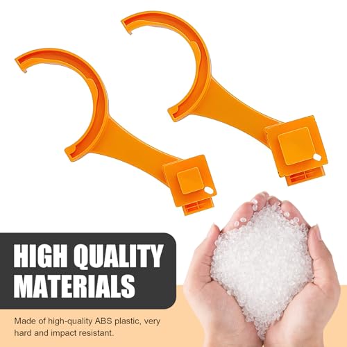Image of 2 PCS RV Sewer Hose Connection Wrench, 11 inch ABS Multi-function Labor-saving Disconnect Tool for 3 inch and 4 inch Sewer Pipe, Offset Open Curve Design Wrench, Universal for RVs Repair Part (Orange)