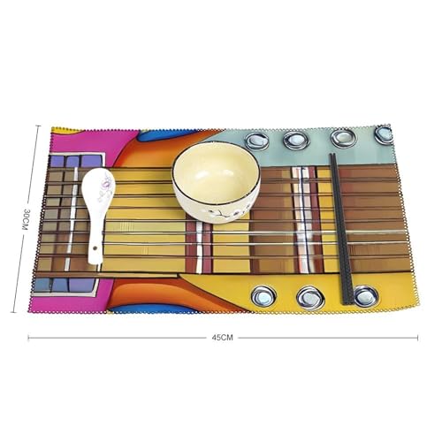 Set de table de qualité supérieure résistant à la chaleur lot de 6 guitare