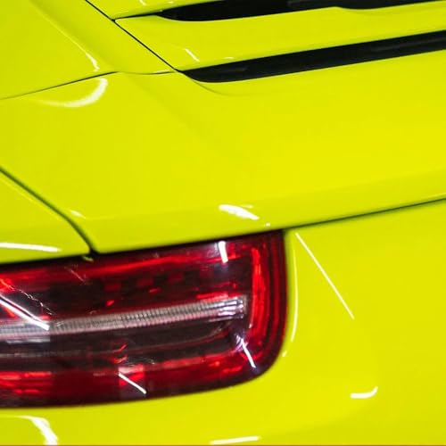Image of LZLRUN High Gloss Vinyl Realistic Paint Wrap Roll Car Sticker Film Decal Bubble Free Come with Installation Tool Set (Lime Green, 1.65ft x 5ft)