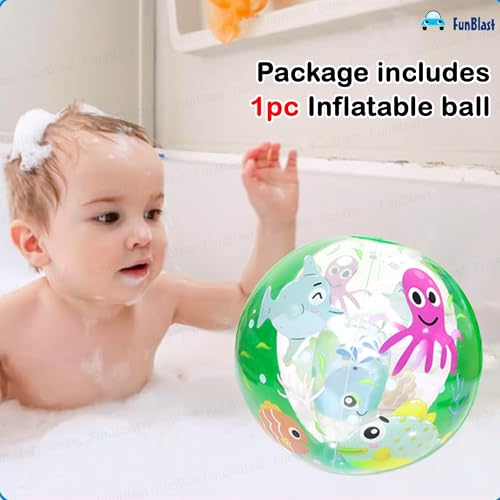 Image of FunBlast Inflatable Balls for Kids - Colorful Beach Balls for Pool, Summer Water Play Toys for Kids, Lightweight Inflatable Pool Balls for Outdoor & Indoor Fun, Swimming Pool Toys (Fish)