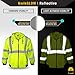 KwikSafety - Charlotte, NC - PATROL Safety Jacket [NO FUZZ Balls] Class 3 ANSI Tested OSHA Compliant Reflective Mens Fleece Hoodie/Yellow 2XL