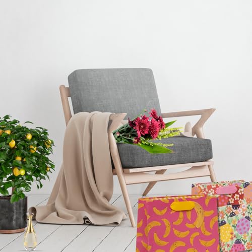 Glick Mittelgroße Geschenktüte im Querformat, Go Bananas, 175 x 225 x 100 mm, luxuriöse recycelbare Tasche für Geburtstage & Feiern