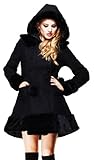  Hell Bunny Damen Mantel schwarz schwarz