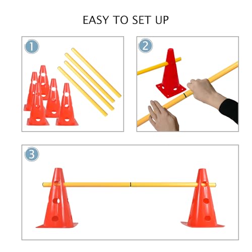 image for TNZMART Dog Agility Hurdle Cones Pet Jump Training Set Dog Agility Cou