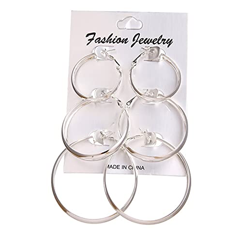 Boucles d'oreilles de gros cercle rétro steampunk pour femme lot de 6 paires