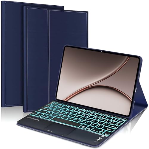 Image of ProElite TouchPad Keyboard case for OnePlus Pad 4 13.2 inch, Magnetic Detachable Wireless Bluetooth TouchPad Keyboard OnePlus Pad 4 13.2 inch (Built-in 7-Colors Backlit), Dark Blue