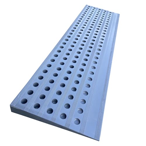 F Come 1.5\" Rise Rubber Threshold Ramp for Doorways Heavy Duty Wheelchair Ramp, Non-Slip 1 Pack Gray Native Rubber Power Handicap Ramp for Door Threshold Wheelchair Scooter Ramp Curb Ramp