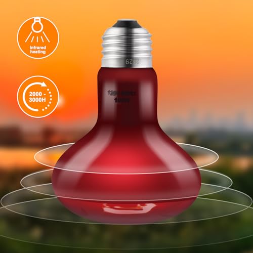 DXOPHIEX 2 Pack 100W Reptile Heat Lamp Bulbs Reptile Heat Bulbs, UVA Basking Bulb and Infrared Light Bulb Combo, Basking Light for Bearded Dragon, Turtles, Snake and Lizard