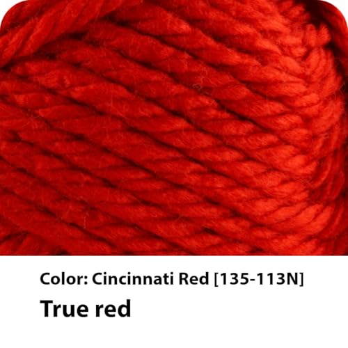 Lion Brand Yarn Hometown, Super-Bulky Yarn for Knitting, Crochet, and Crafts, Cincinnati Red, 1 Pack