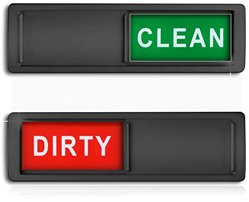 Premium Dishwasher Magnet, Clean Dirty Sign Indicator For Dishwasher Non-Scratch Easy To Read And Strong Slide For Changing Signs, Sleek And Convenient Design, Heavy Duty Magnet With Optional Stickers