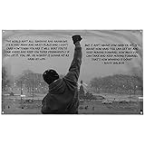 Banger Flags Banger - Rocky Sunshine and Rainbows Quote Motivational Inspirational Office Gym Dorm Wall Decor Design on a 3X5 Feet Flag with 4 Grommets for Easy Hanging. Authentic