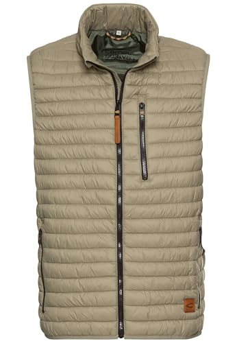 camel active Herren Steppweste | Outdoor Weste mit Stehkragen & Reißverschlusstaschen Grün, menswear-48