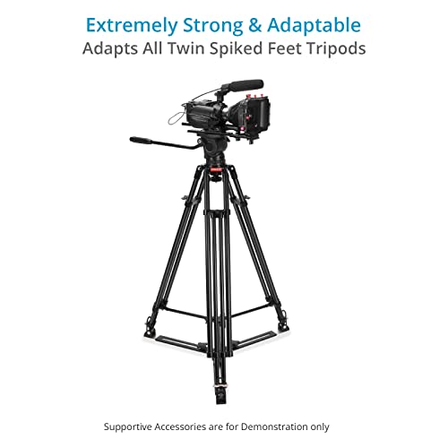 PROAIM Aluminum Telescopic Adjustable Spreader for All Tripods w/Twin Spiked Feet. Quick & Secure – Locking Hooks, Sturdy & Heavy-Duty w 400kg/880lb Payload. Foldable Design - Easy to Carry (P-AL-SP)