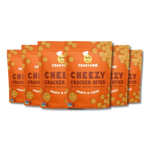 Freeyumm Cheezy Cracker Bites - 4.2 Oz. - Plant Based - Gluten Free Snacks, Nut Free - Safe For School - Pack Of 6 #TOP16