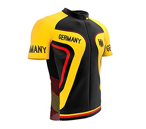 ScudoPro Germany Full Zipper Bike Short Sleeve Cycling Jersey for Men - Size XS Multicolored