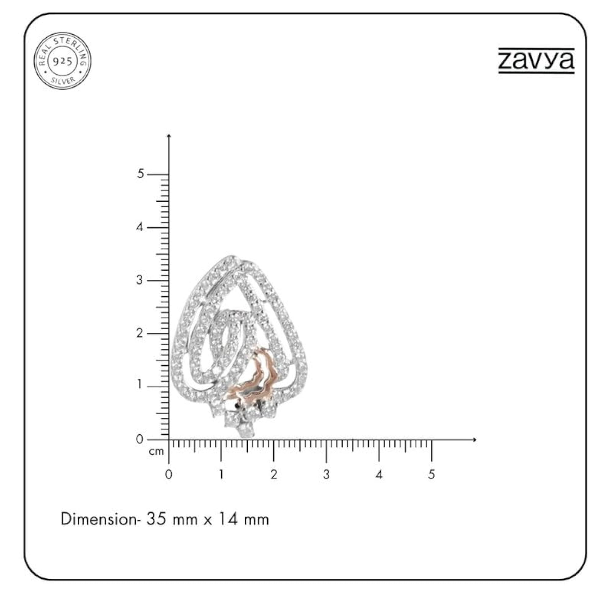 925 Silver Modern CZ Rhodium & Rose Plated Earrings Hallmark
