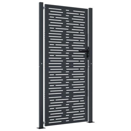 vidaXL Gartentor, Gartentür mit Quadratischem Design, Abschließbar Hoftor Eingangstor für Garten Terrasse, Tor Zauntor Gartenpforte, Anthrazit 105x205...