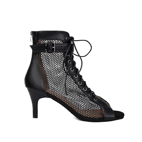 Image of UTIKLIOU Women's Mesh Sandals Peep Toe High Top Sandals Lace Up Summer Boots Buckle Strap Party Sexy Pump Shoes Open toe