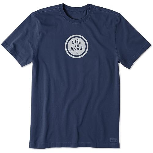 Life is Good. Mens Crusher Tee Lig Vintage Coin, Darkest Blue