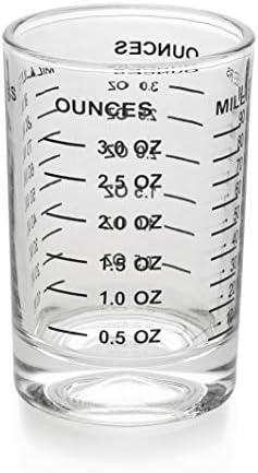 Measuring Cup Shot Glass 3 Ounce/90ML Liquid Heavy High Espresso Glass Cup (Black)