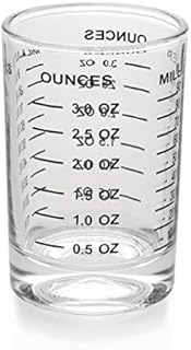 Measuring Cup Shot Glass 3 Ounce/90ML Liquid Heavy High Espresso Glass Cup (Black)