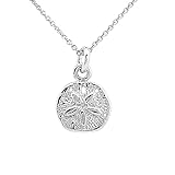 Sterling Silver Tiny Sand Dollar Charm Necklace, 18'